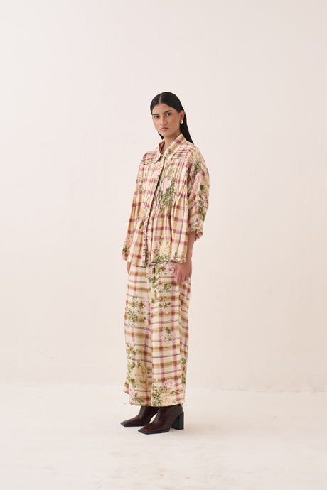 Jaali Rose Pintuck Shirt Set - Two-Piece Set - Mizyana
