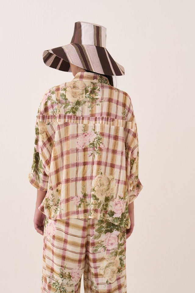 Jaali Rose Pintuck Shirt - Shirt - Mizyana