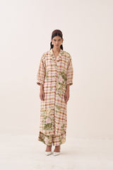 Jaali Rose Trench Jacket Set - Two-Piece Set - Mizyana