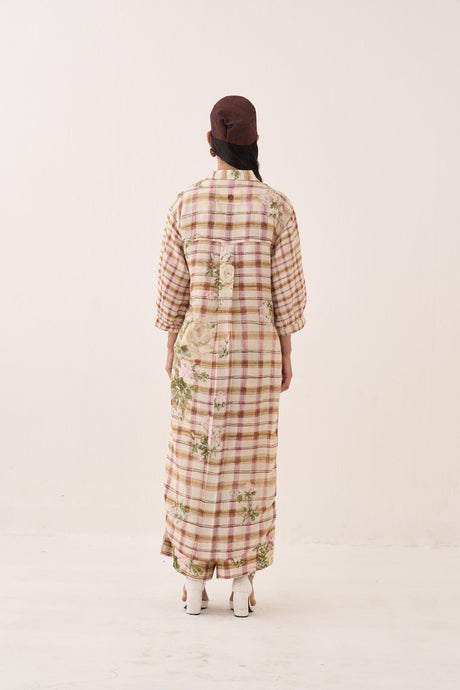 Jaali Rose Trench Jacket Set - Two-Piece Set - Mizyana