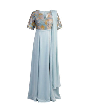 Jacquard Bodice Kaftan - Kaftan - Mizyana