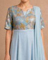 Jacquard Bodice Kaftan - Kaftan - Mizyana