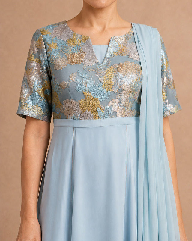Jacquard Bodice Kaftan - Kaftan - Mizyana
