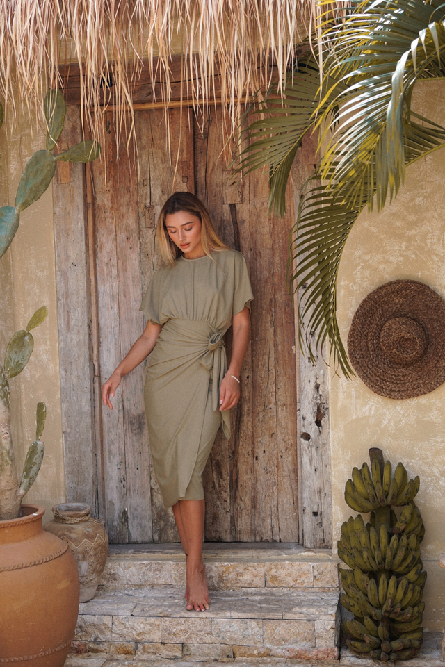 Alejandra Swim Dress – Olive