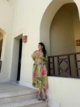 Juno Dress in Tuscan Olive Print - Dress - Mizyana