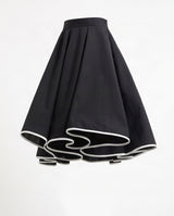 Kapuna Black Piped Hem Oversize Cotton Skirt - Skirt - Mizyana