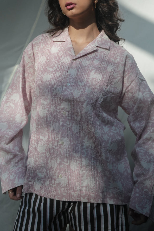 Kiro Cuban Collar Shirt - Blush Pink - Shirt - Mizyana