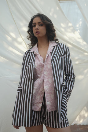Kiro Cuban Collar Shirt - Blush Pink - Shirt - Mizyana