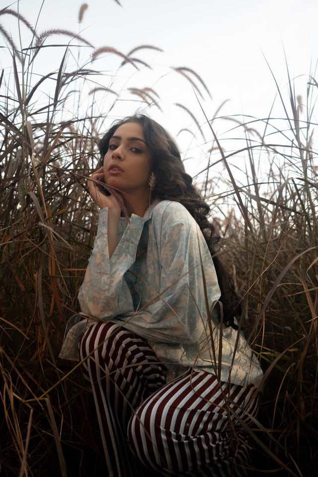 Kiro Cuban Collar Shirt - Sky - Shirt - Mizyana