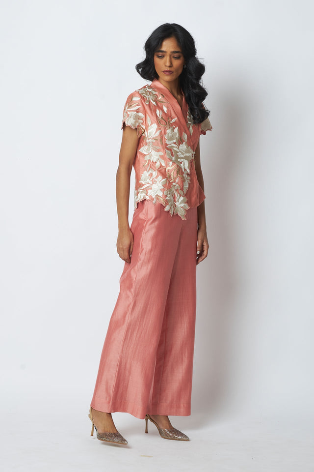 Kumud - Window Wrap Vest & Pant Set - Co-ord Set - Mizyana