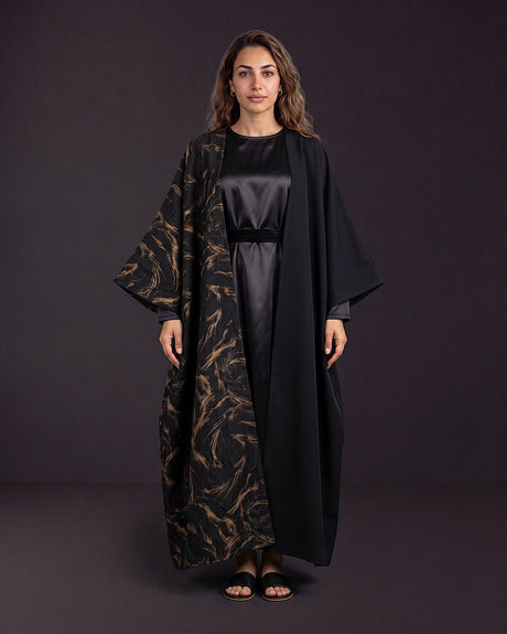 La Reine Modern Luxurious Crepe Abaya - Abaya - Mizyana