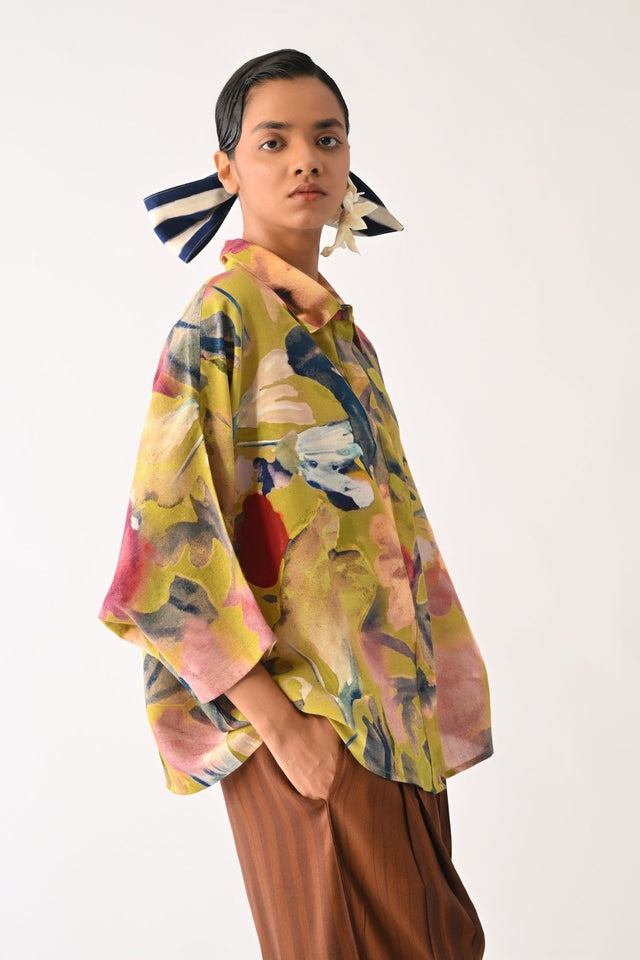 Liberty Olive Ae Shirt Set - Two-Piece Set - Mizyana