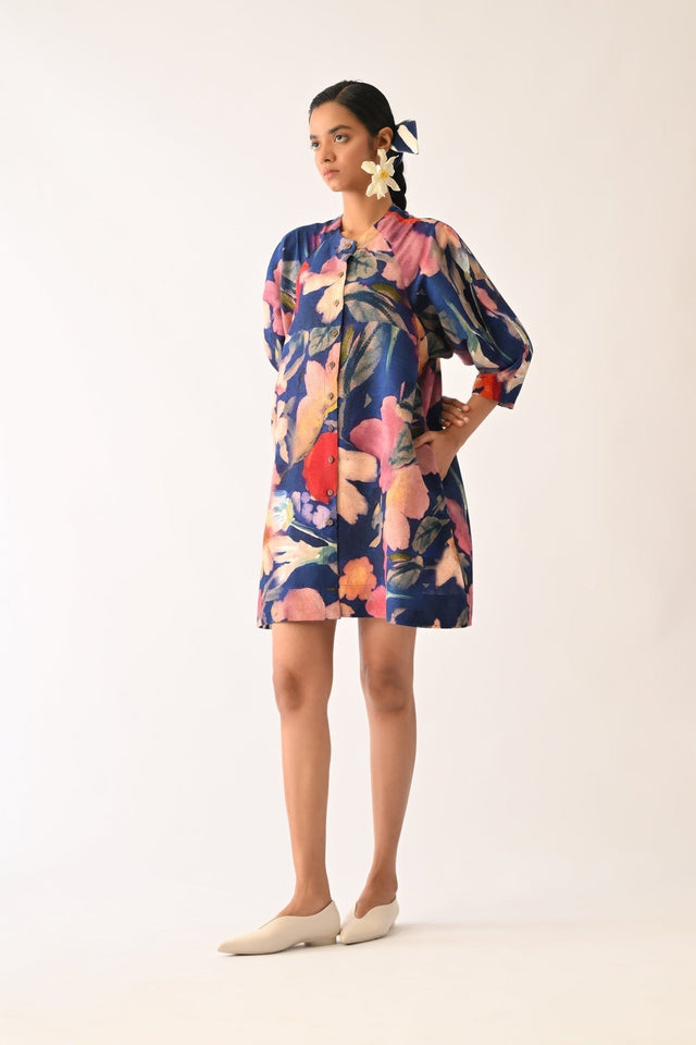 Liberty RB Bubble Sleeve Aline Short Dress - Dress - Mizyana