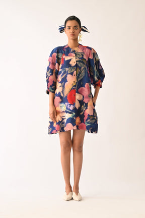 Liberty RB Bubble Sleeve Aline Short Dress - Dress - Mizyana