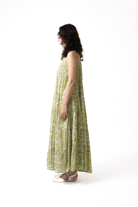 Lila Neck Gathered Dress - Pear - Dress - Mizyana