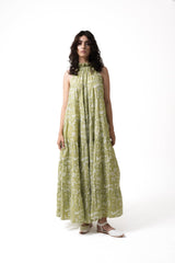 Lila Neck Gathered Dress - Pear - Dress - Mizyana