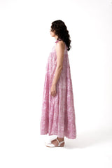 Lila Neck Gathered Dress - Rose - Dress - Mizyana