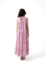 Lila Neck Gathered Dress - Rose - Dress - Mizyana