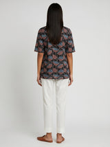 Lin Black Poppy Modal Top - Shirt - Mizyana