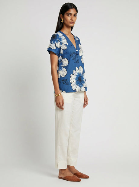 Lin Blue Modal Top - Shirt - Mizyana