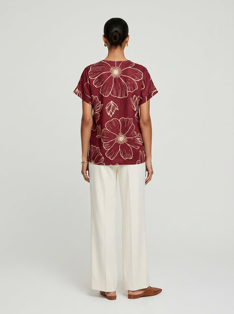 Lin Red Modal Top - Shirt - Mizyana