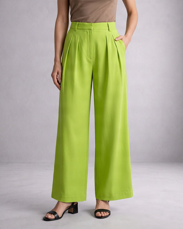 Long Pleated Cotton Trouser - Trousers - Mizyana