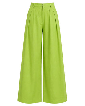 Long Pleated Cotton Trouser - Trousers - Mizyana