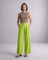 Long Pleated Cotton Trouser - Trousers - Mizyana