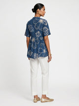 Lou Blue Cotton Top - Shirt - Mizyana