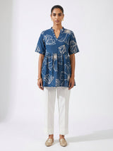 Lou Blue Cotton Top - Shirt - Mizyana