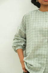 Madras Flair Oversized Shirt - Shirt - Mizyana