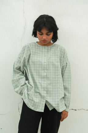 Madras Flair Oversized Shirt - Shirt - Mizyana