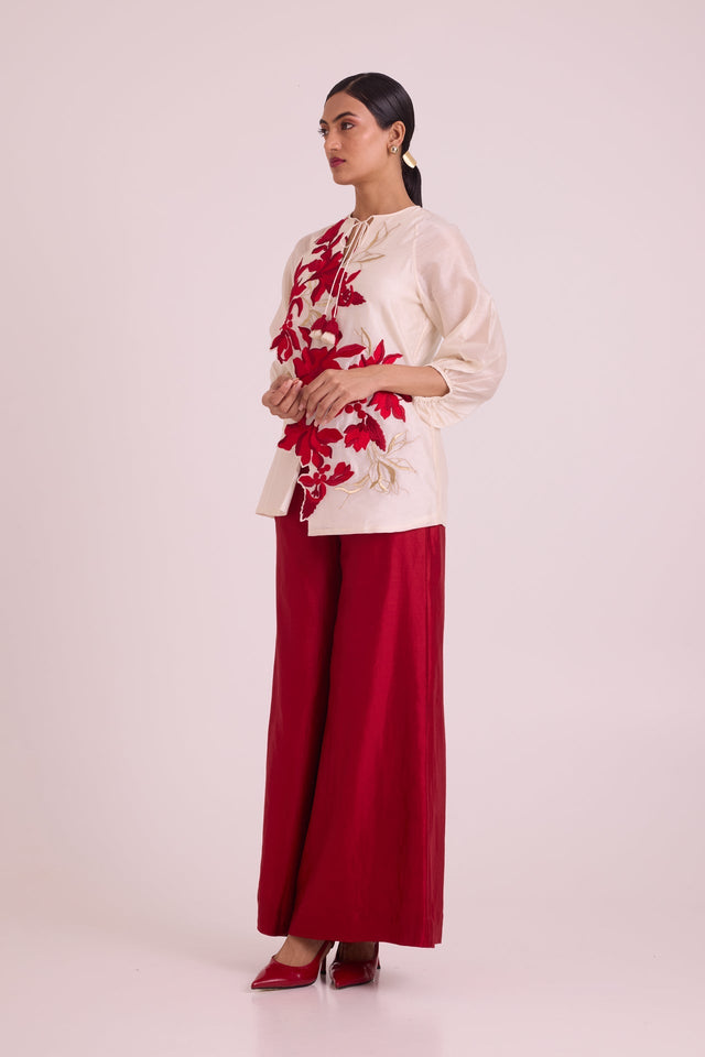 Malaca - Cascading Top + Pants - Two-Piece Set - Mizyana