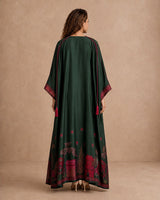 Manzare Green Dress & Cape Kaftan - Kaftan - Mizyana