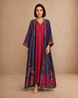 Manzare Purple Dress & Cape Kaftan - Kaftan - Mizyana