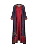 Manzare Purple Dress & Cape Kaftan - Kaftan - Mizyana