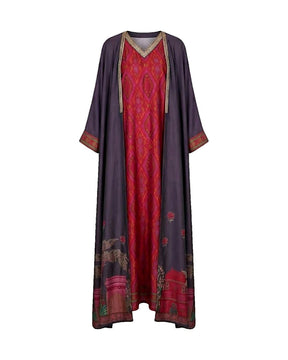 Manzare Purple Dress & Cape Kaftan - Kaftan - Mizyana