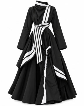 Mara Black Stripe Trim Cotton Shirt Jacket with Belt - Jacket - Mizyana