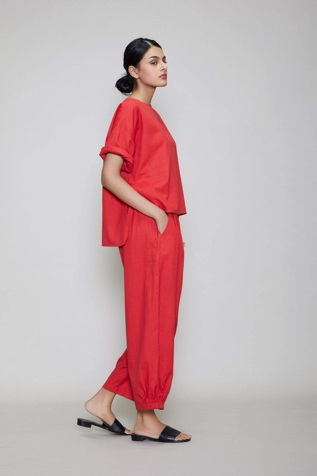 Mati Ekin Crop Top - Red (Ready to Ship) - Shirt - Mizyana