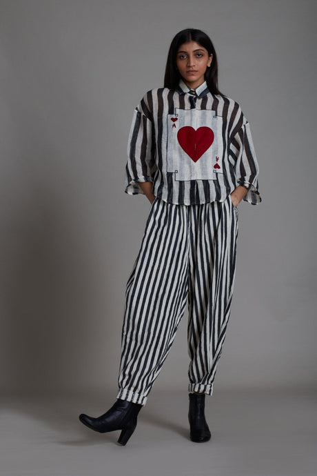 Mati Ikka Balloon Pants-Black Stripe - Trousers - Mizyana