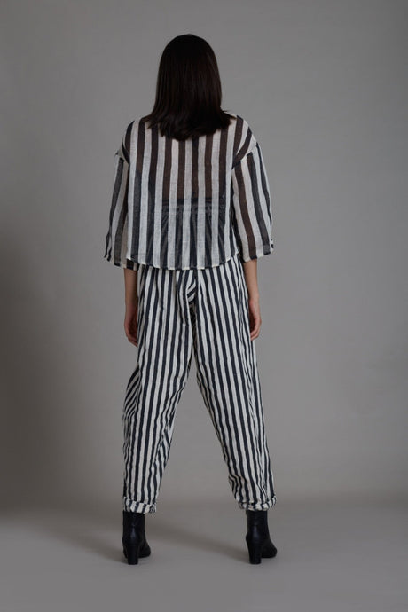 Mati Ikka Balloon Pants-Black Stripe - Trousers - Mizyana