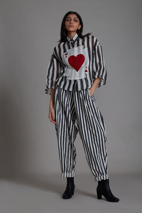 Mati Ikka Balloon Pants-Black Stripe - Trousers - Mizyana