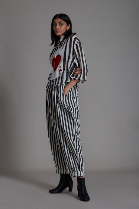Mati Ikka Balloon Pants-Black Stripe - Trousers - Mizyana