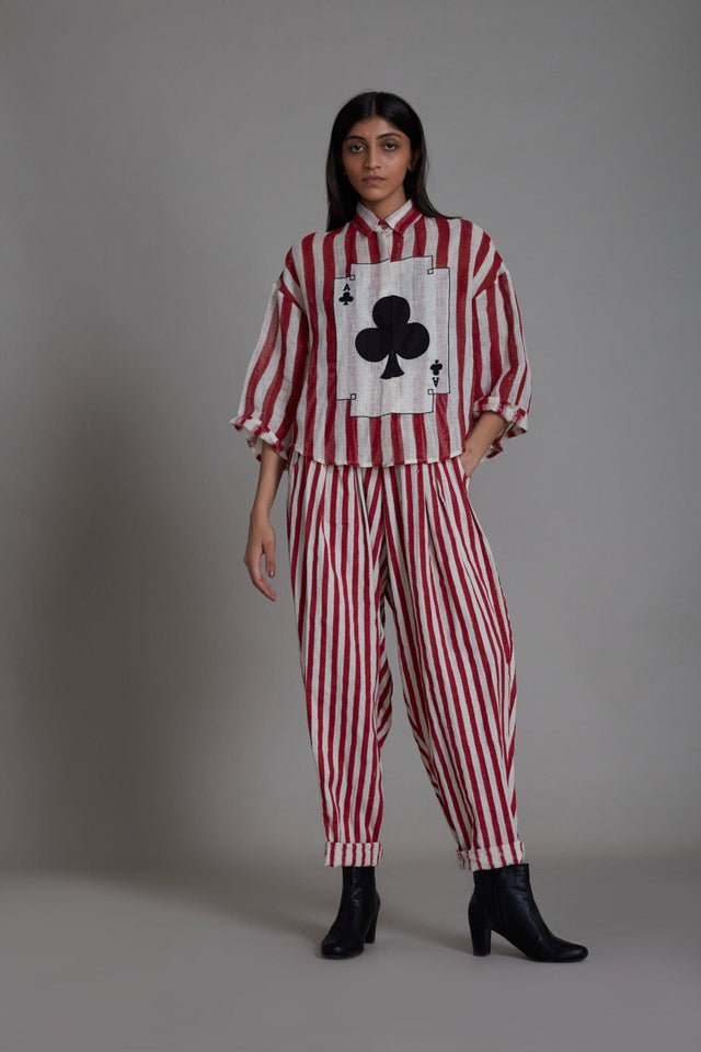 Mati Ikka Balloon Pants-Red Stripe - Trousers - Mizyana