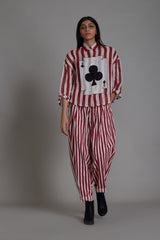 Mati Ikka Balloon Pants-Red Stripe - Trousers - Mizyana
