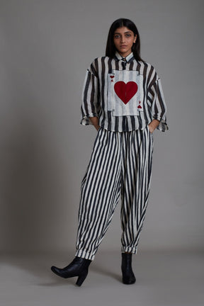 Mati Ikka Co-Ord Set-Black Stripe (2 PCS) - Co-ord Set - Mizyana