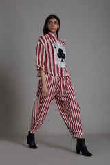 Mati Ikka Co-Ord Set-Red Stripe (2 PCS) - Co-ord Set - Mizyana