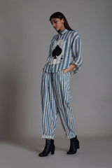 Mati Ikka Linen Shirt-Blue Stripe - Shirt - Mizyana