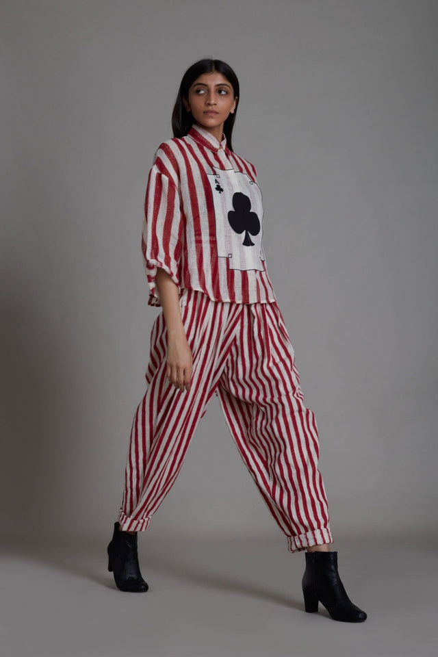 Mati Ikka Linen Shirt-Red Stripe - Shirt - Mizyana