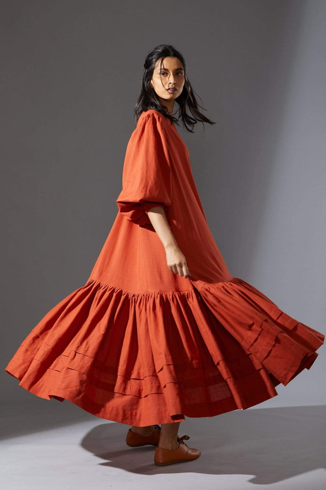 Mati Kaavya Rust Dress - Dress - Mizyana